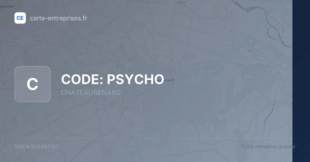 CODE: PSYCHO — 932493190 — fiche entreprise