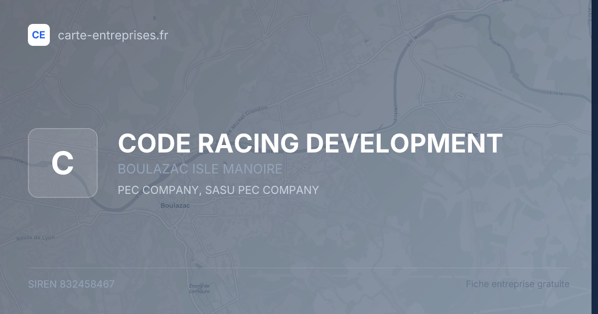 CODE RACING DEVELOPMENT — 832458467 — fiche entreprise