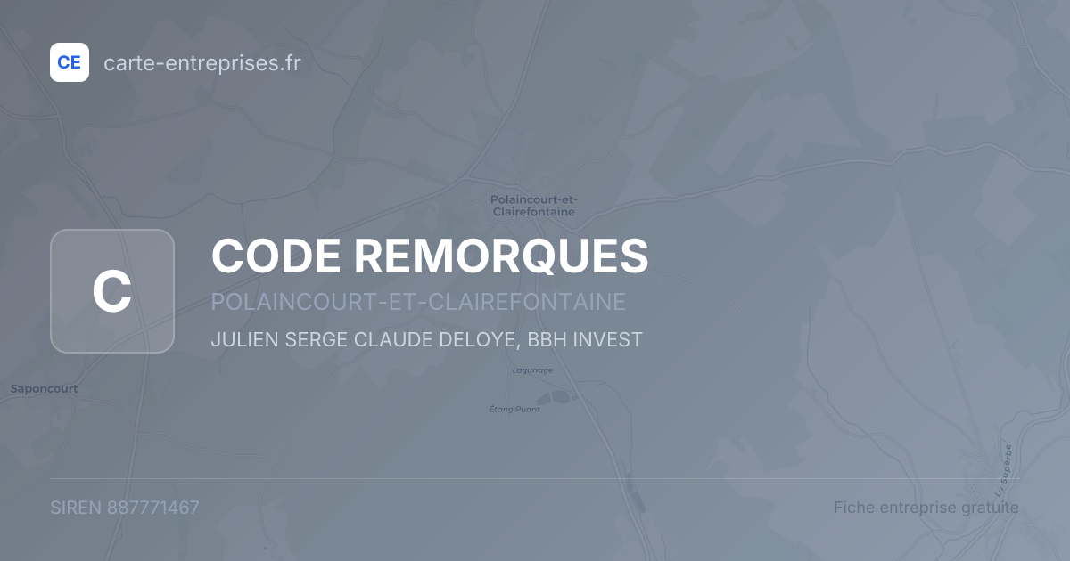 CODE REMORQUES — 887771467 — fiche entreprise