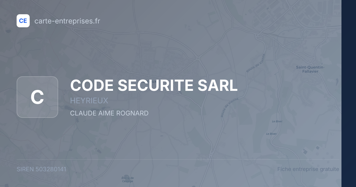 CODE SECURITE SARL — 503280141 — fiche entreprise