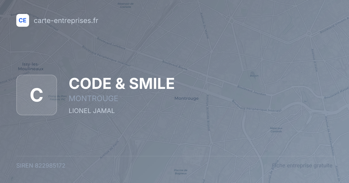 CODE & SMILE — 822985172 — fiche entreprise