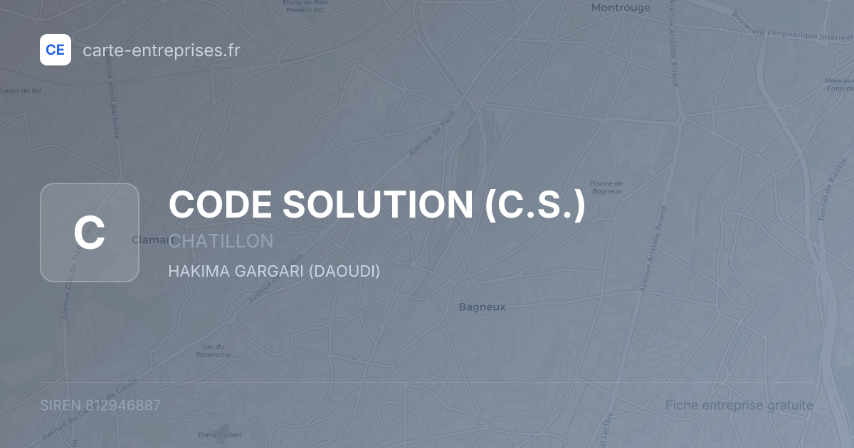 CODE SOLUTION (C.S.) — 812946887 — fiche entreprise
