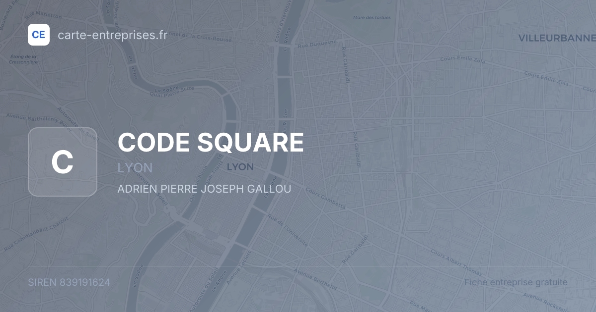 CODE SQUARE — 839191624 — fiche entreprise