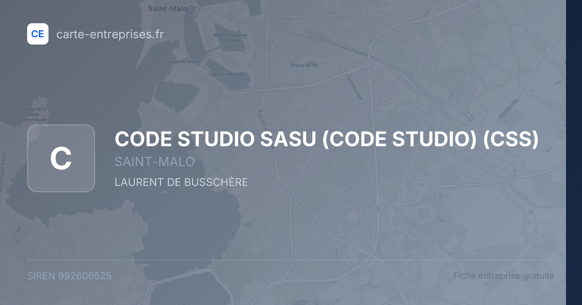 CODE STUDIO SASU (CODE STUDIO) (CSS) — 992606525 — fiche entreprise