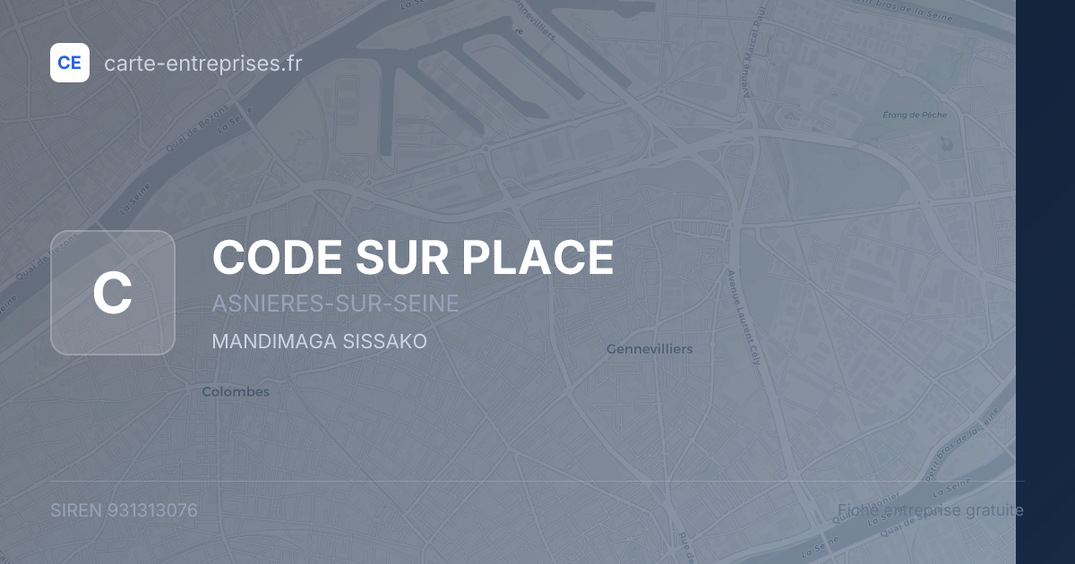 CODE SUR PLACE — 931313076 — fiche entreprise