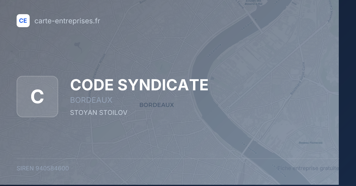CODE SYNDICATE — 940584600 — fiche entreprise
