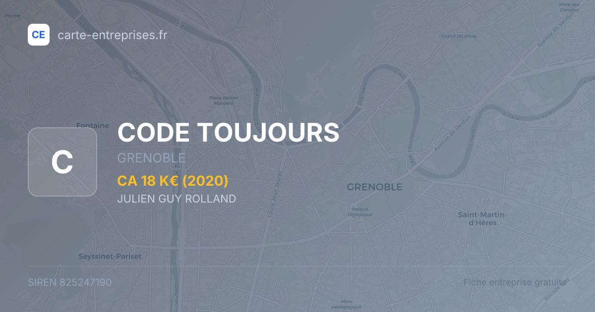 CODE TOUJOURS — 825247190 — fiche entreprise