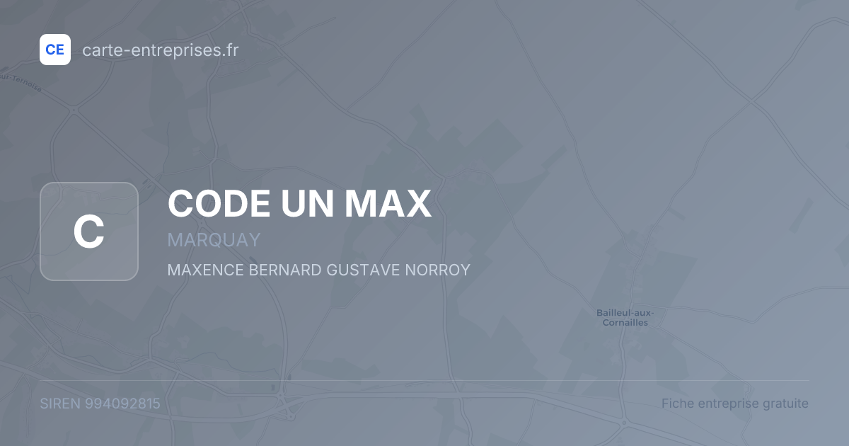 CODE UN MAX — 994092815 — fiche entreprise