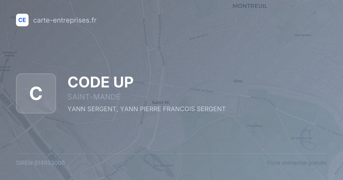 CODE UP — 814953006 — fiche entreprise