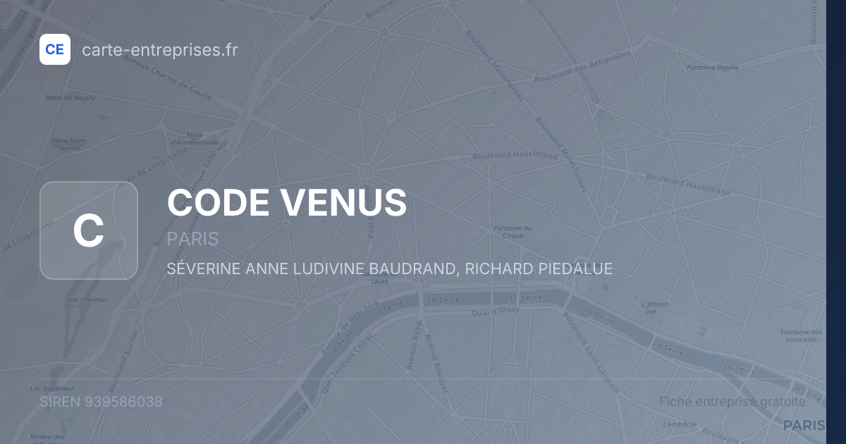 CODE VENUS — 939586038 — fiche entreprise