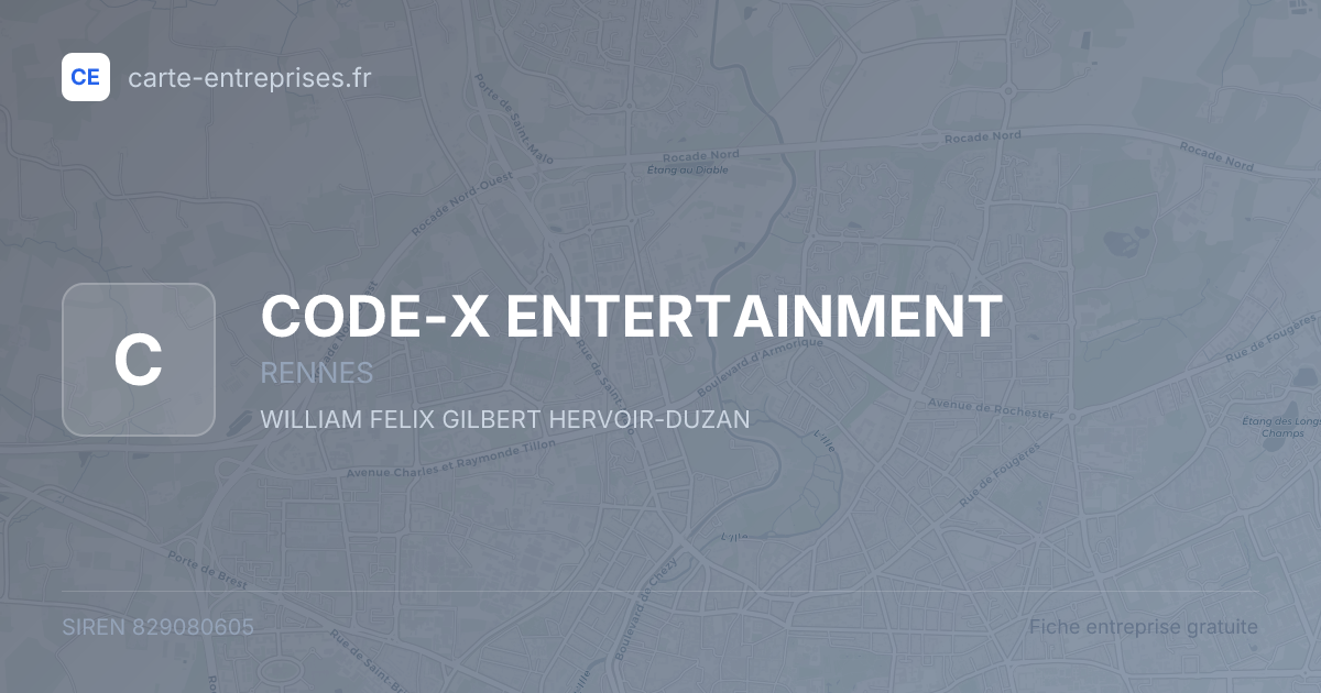 CODE-X ENTERTAINMENT — 829080605 — fiche entreprise