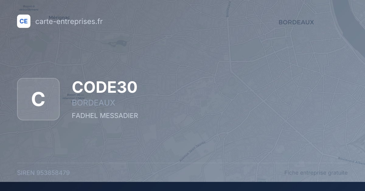CODE30 — 953858479 — fiche entreprise