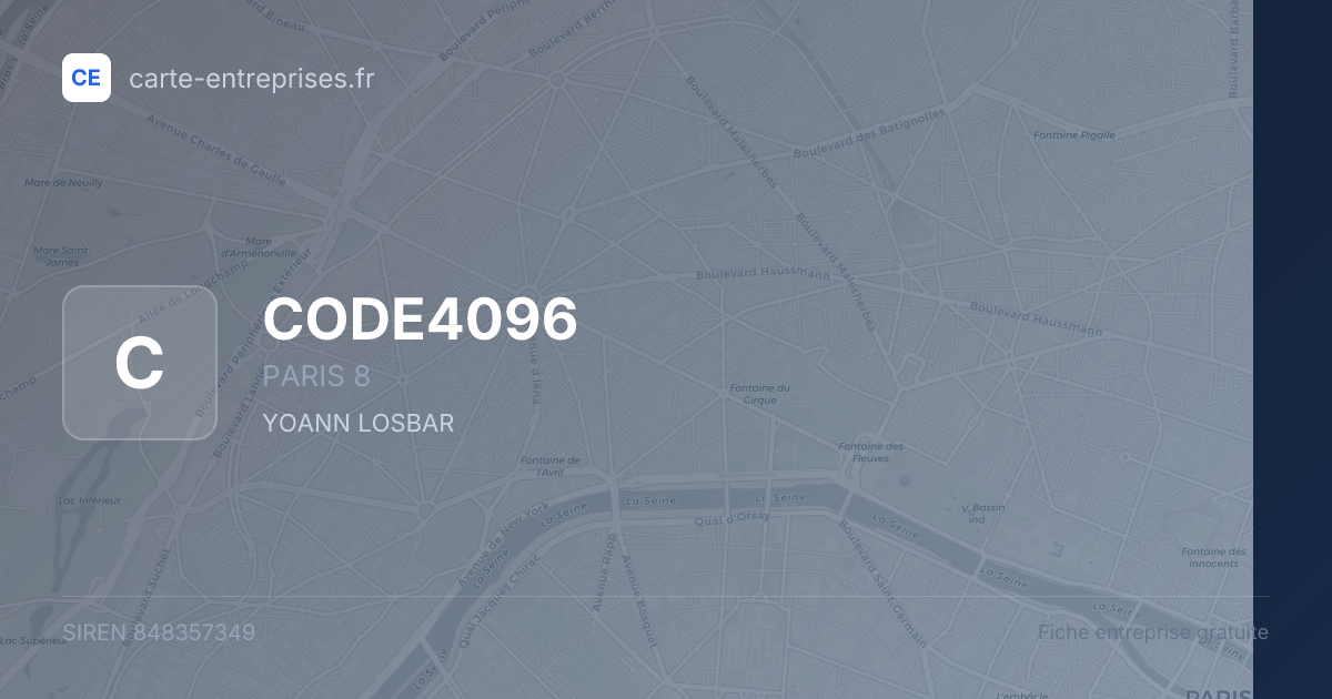 CODE4096 — 848357349 — fiche entreprise