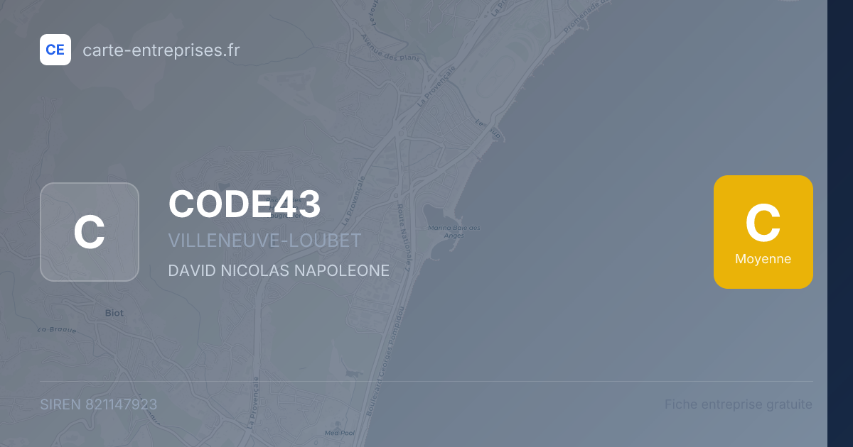 CODE43 — 821147923 — fiche entreprise