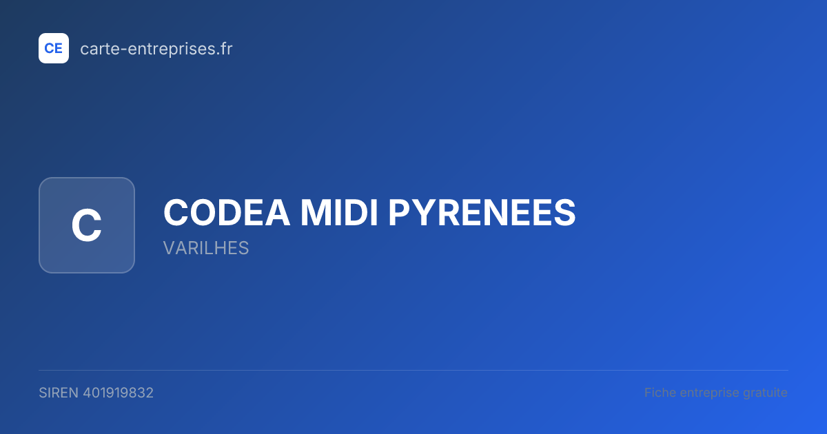 CODEA MIDI PYRENEES — 401919832 — fiche entreprise