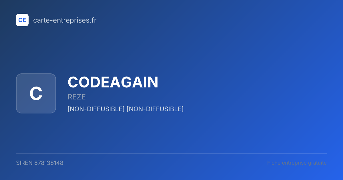 CODEAGAIN — 878138148 — fiche entreprise