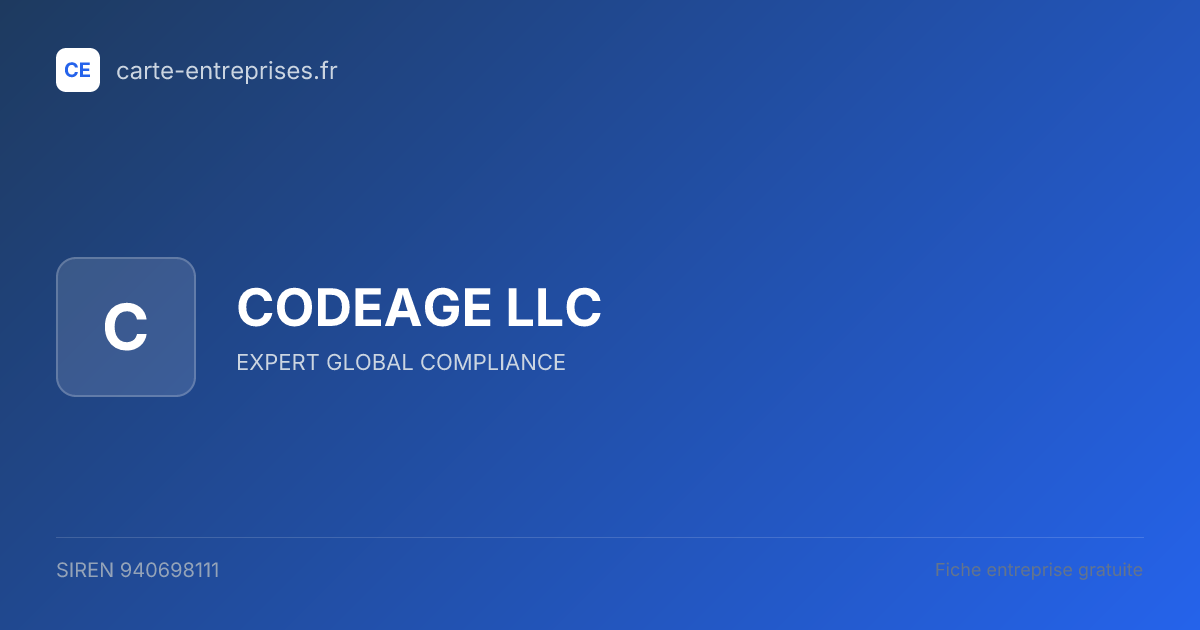 CODEAGE LLC — 940698111 — fiche entreprise