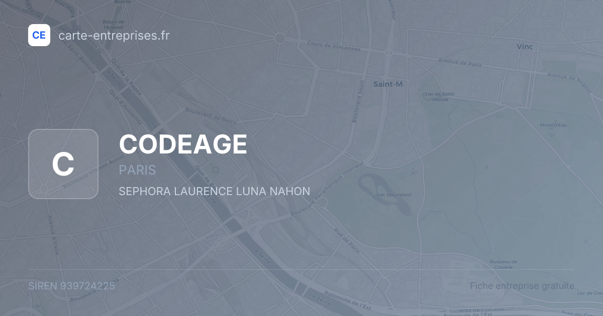 CODEAGE — 939724225 — fiche entreprise