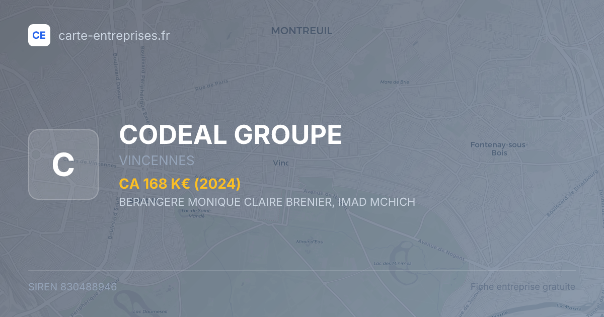 CODEAL GROUPE — 830488946 — fiche entreprise