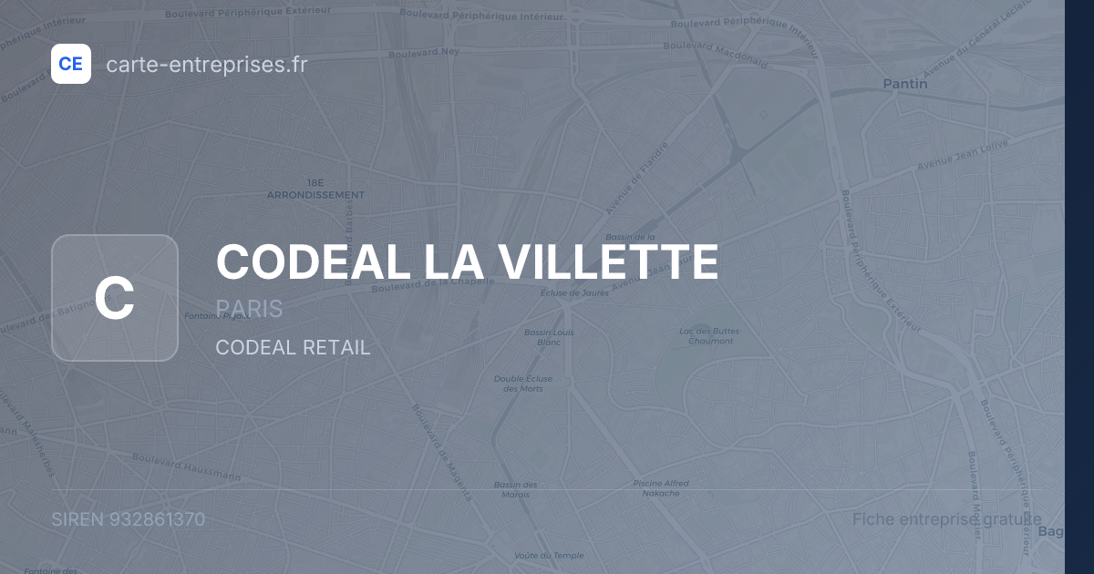 CODEAL LA VILLETTE — 932861370 — fiche entreprise