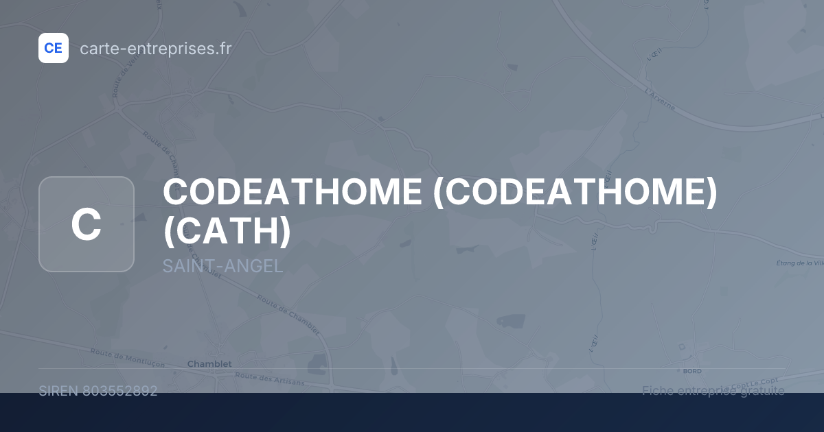 CODEATHOME (CODEATHOME) (CATH) — 803552892 — fiche entreprise