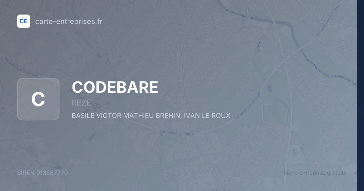 CODEBARE — 913587770 — fiche entreprise