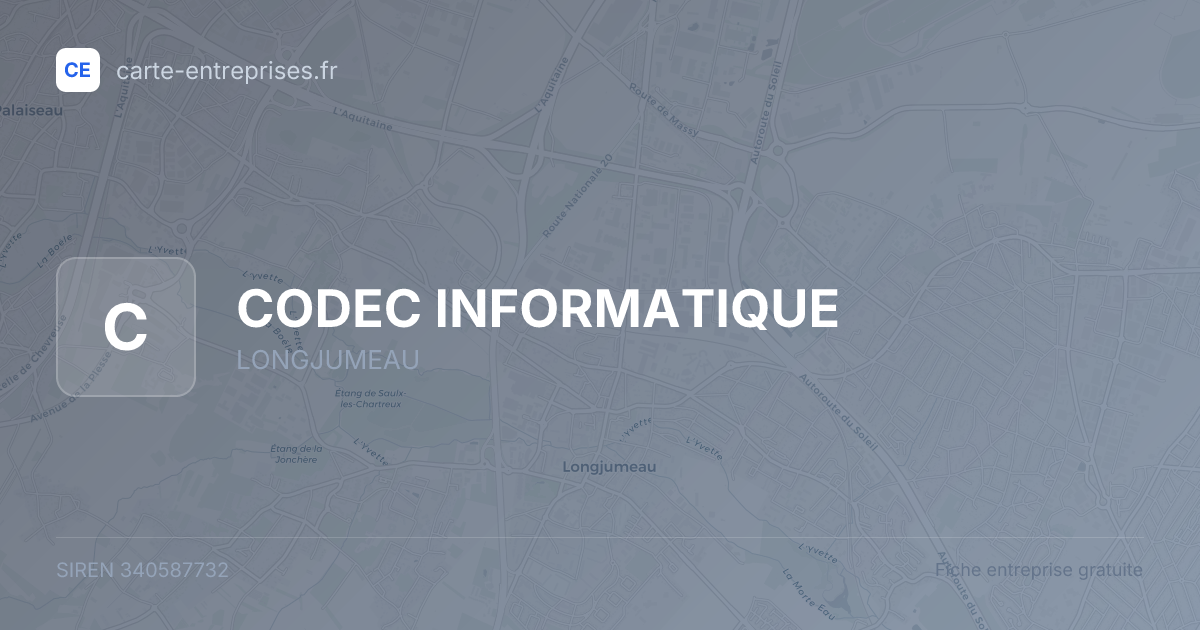 CODEC INFORMATIQUE — 340587732 — fiche entreprise