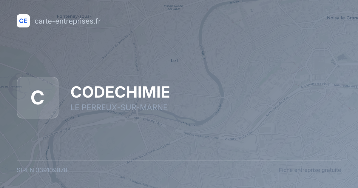 CODECHIMIE — 339109878 — fiche entreprise