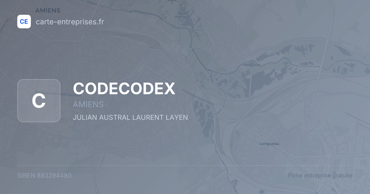 CODECODEX — 883294480 — fiche entreprise