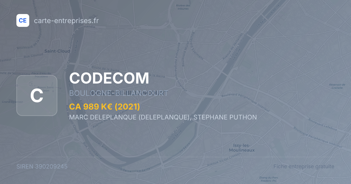 CODECOM — 390209245 — fiche entreprise