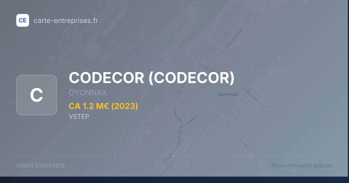 CODECOR — 316054816 — fiche entreprise