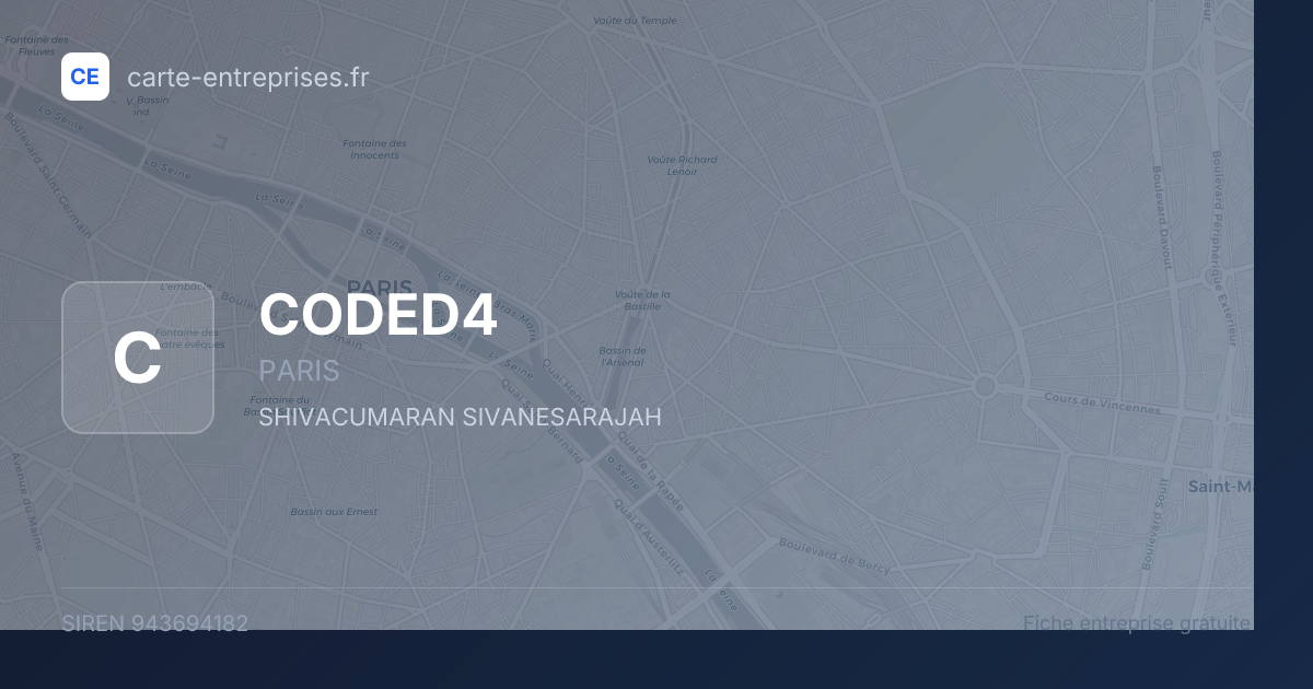 CODED4 — 943694182 — fiche entreprise