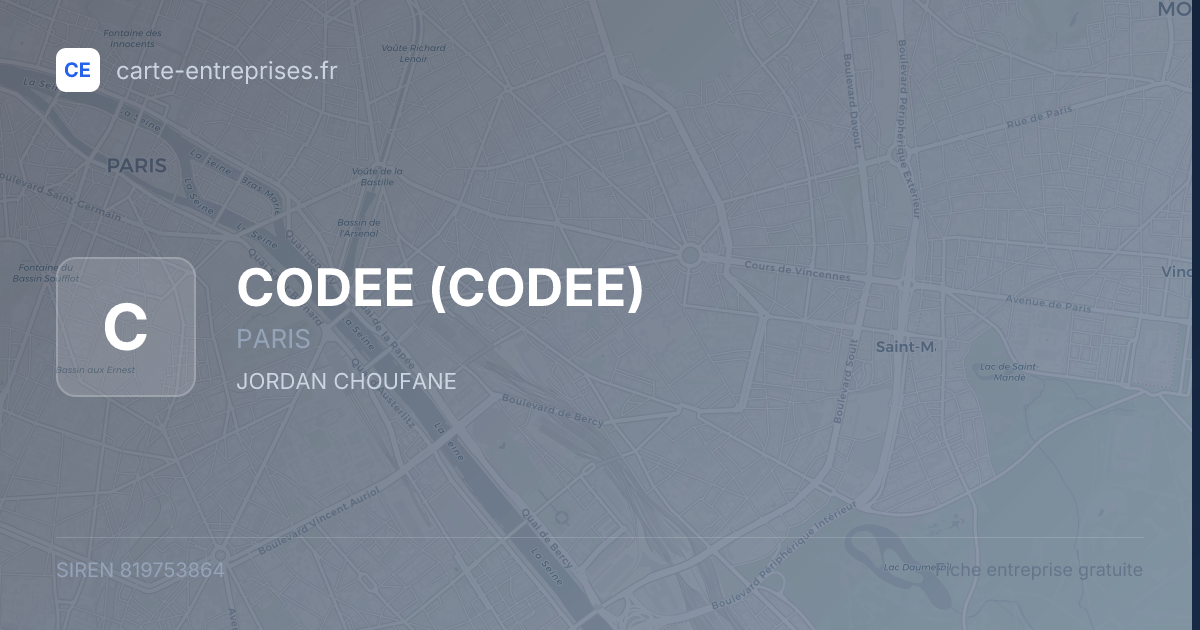 CODEE — 819753864 — fiche entreprise
