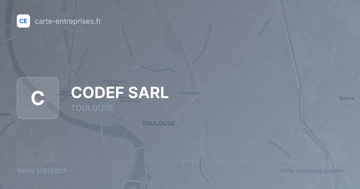 CODEF SARL — 378753511 — fiche entreprise