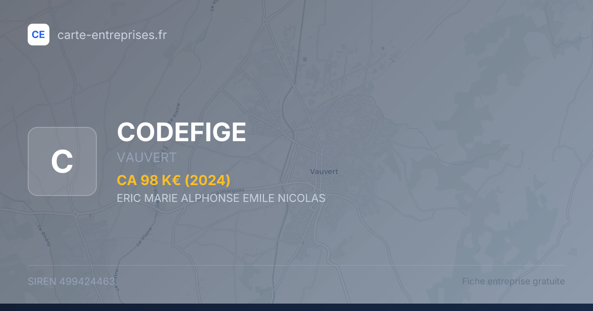 CODEFIGE — 499424463 — fiche entreprise