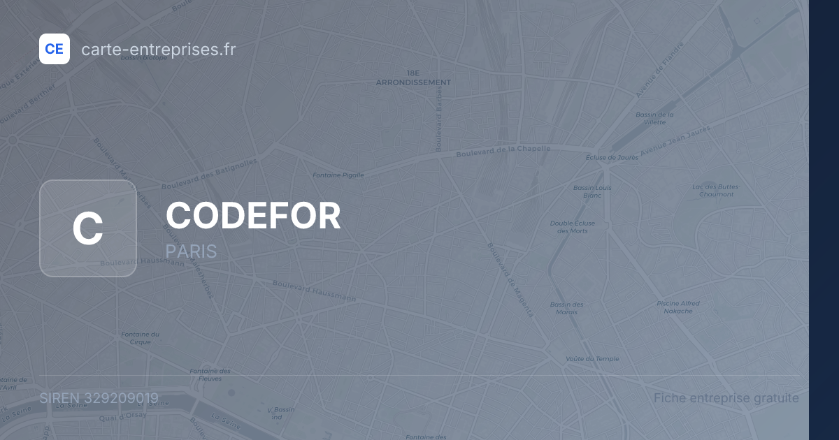 CODEFOR — 329209019 — fiche entreprise