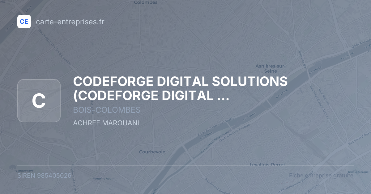 CODEFORGE DIGITAL SOLUTIONS — 985405026 — fiche entreprise