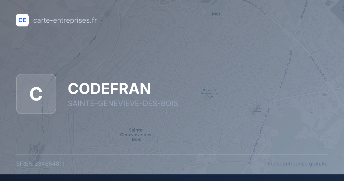 CODEFRAN — 334654811 — fiche entreprise