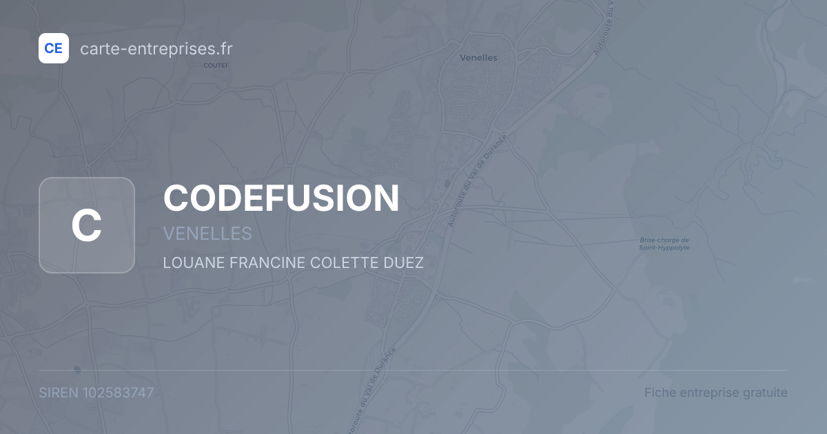 CODEFUSION — 102583747 — fiche entreprise
