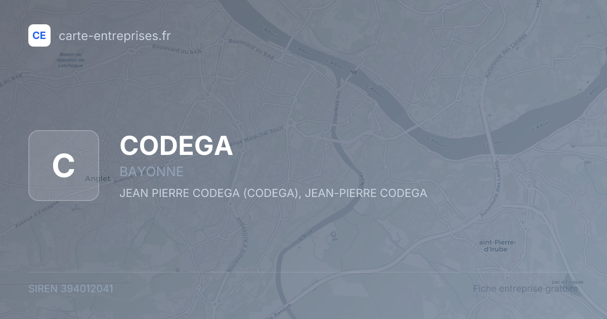 CODEGA — 394012041 — fiche entreprise