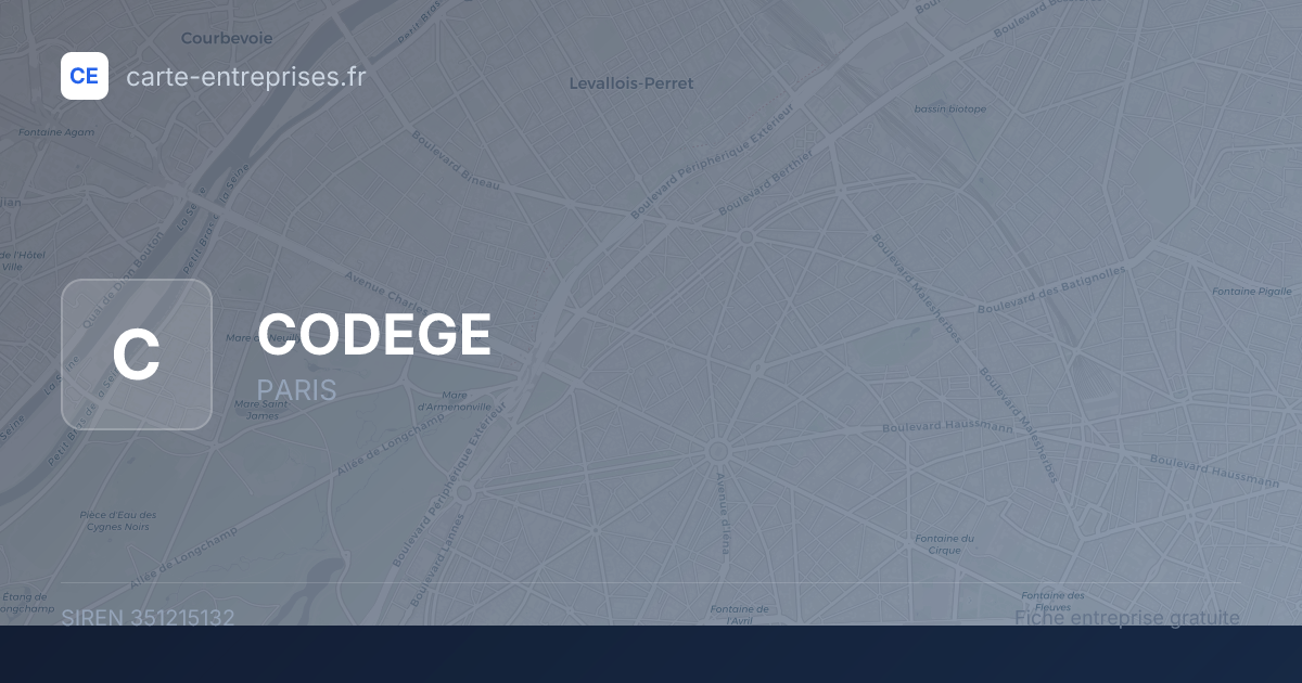 CODEGE — 351215132 — fiche entreprise
