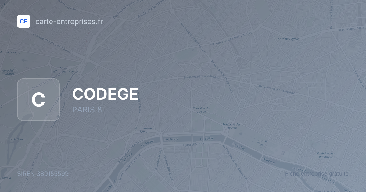 CODEGE — 389155599 — fiche entreprise