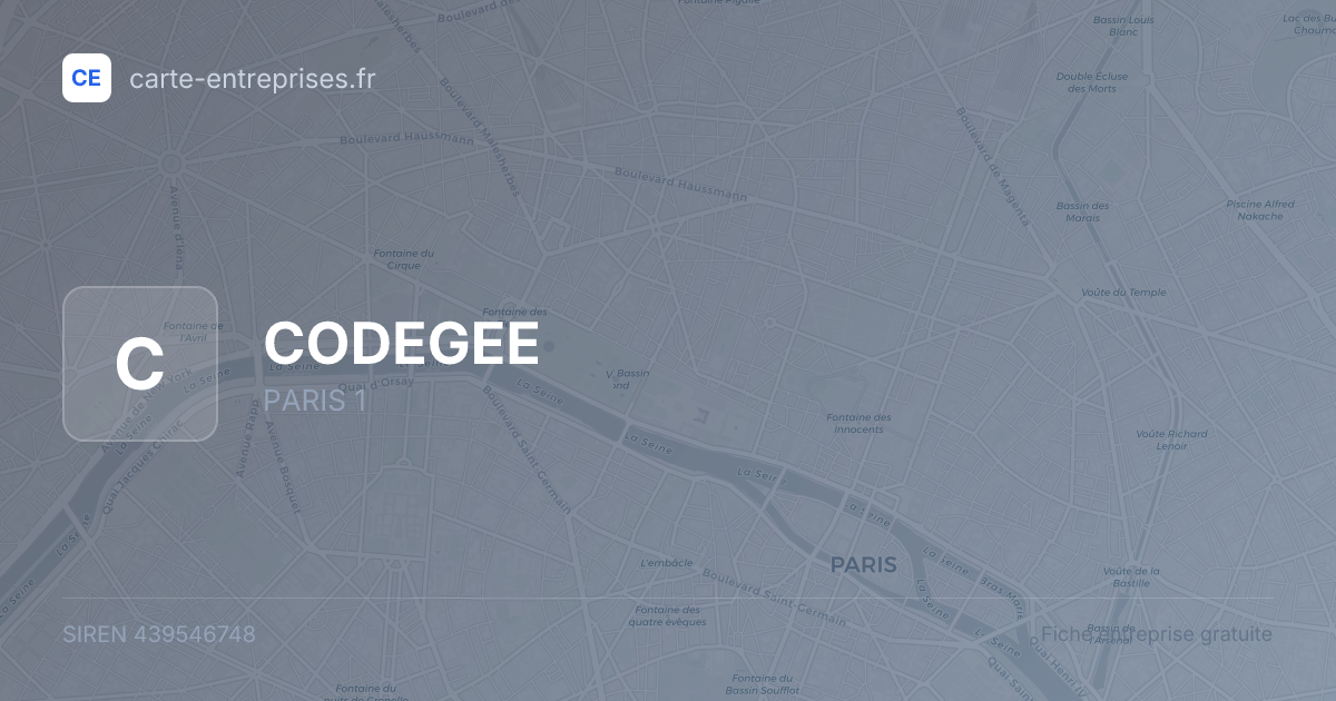 CODEGEE — 439546748 — fiche entreprise