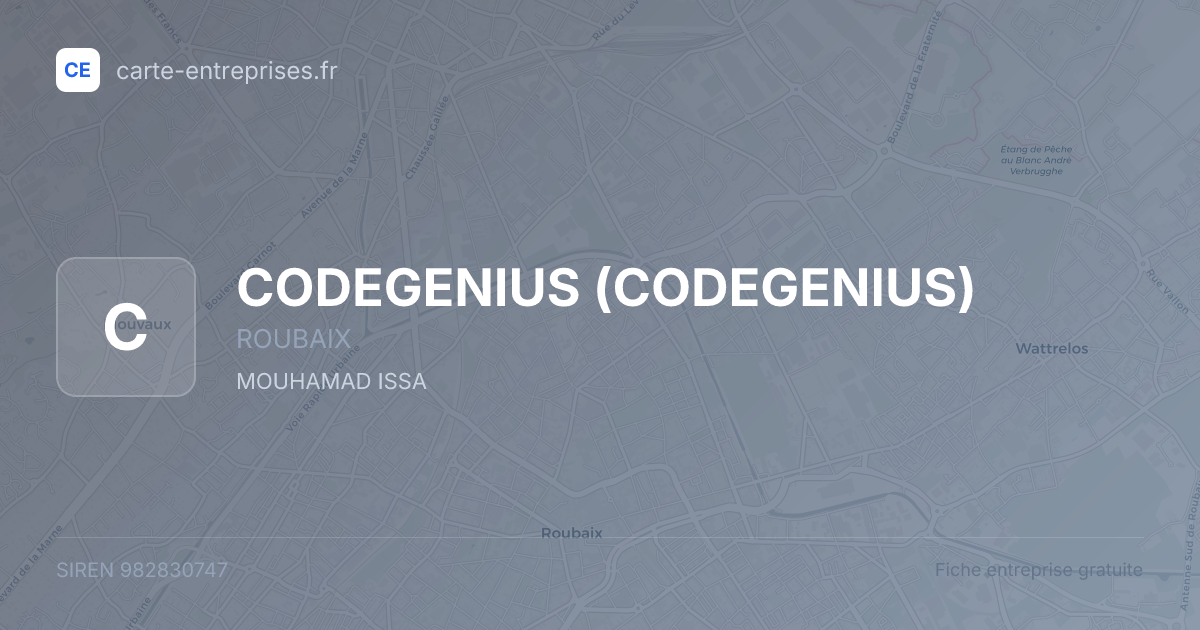 CODEGENIUS — 982830747 — fiche entreprise