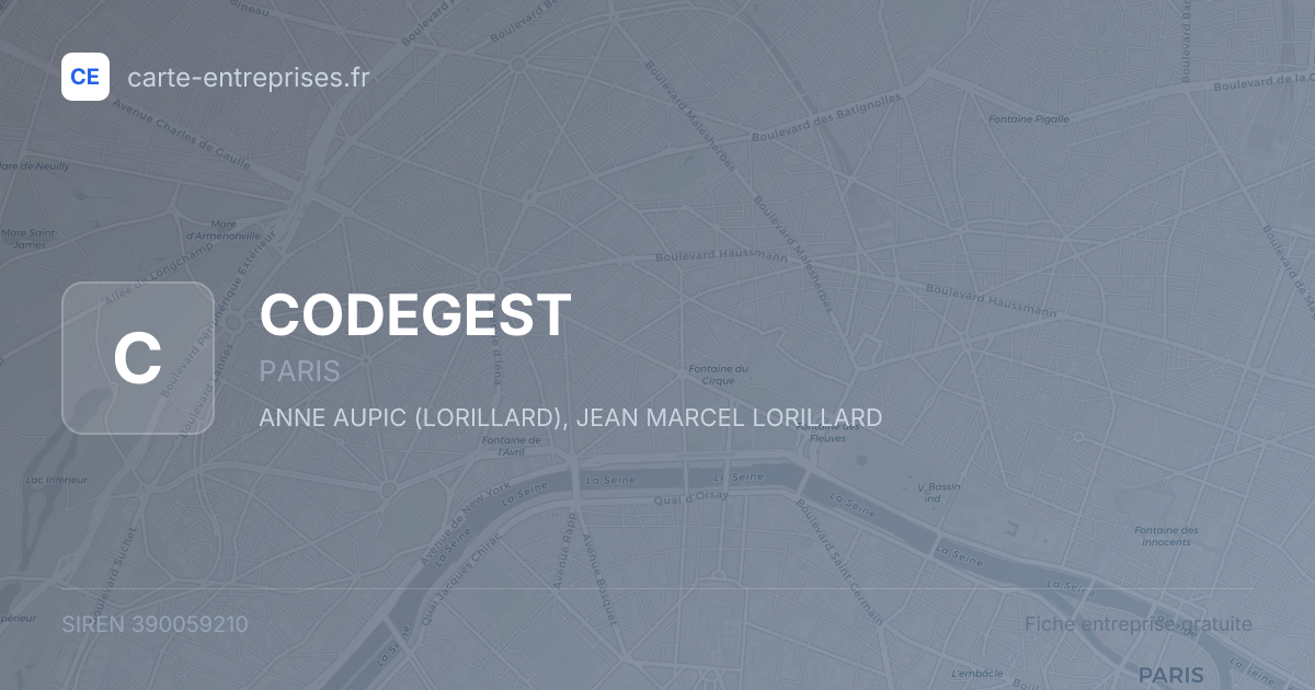 CODEGEST — 390059210 — fiche entreprise