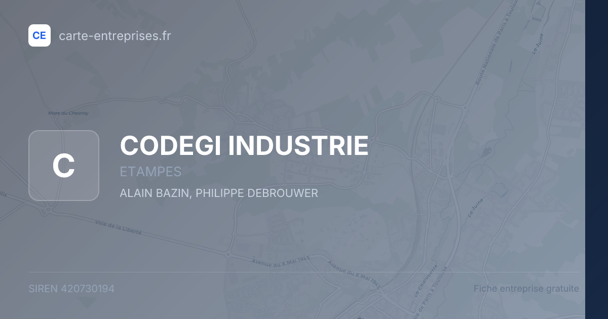 CODEGI INDUSTRIE — 420730194 — fiche entreprise