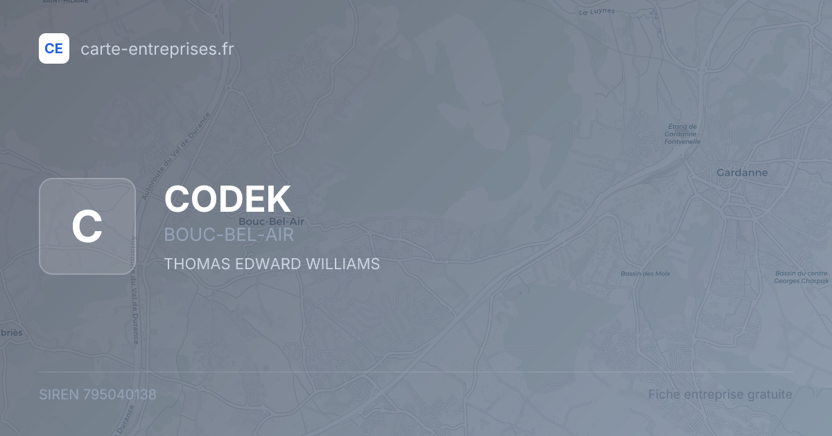 CODEK — 795040138 — fiche entreprise