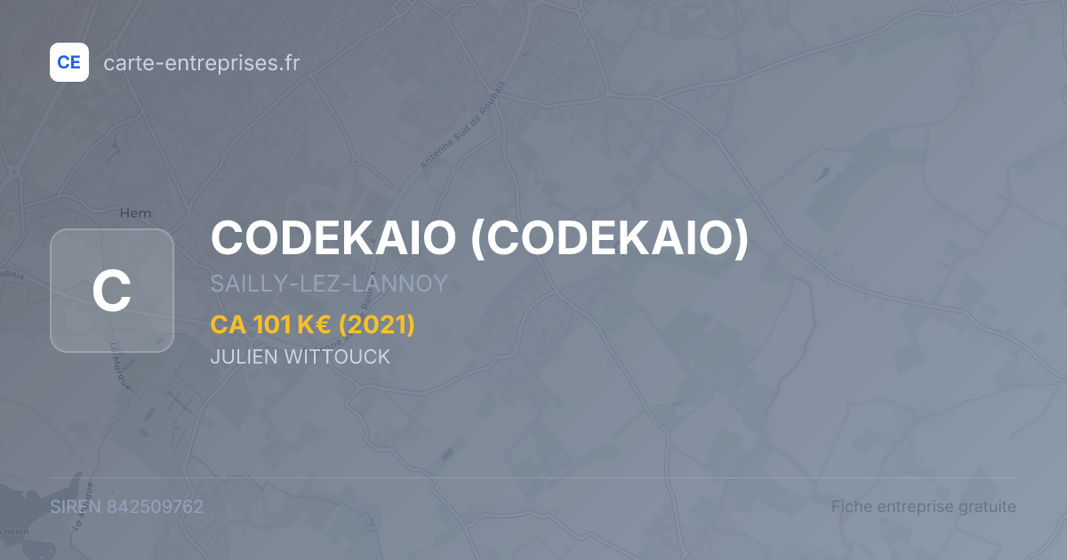 CODEKAIO — 842509762 — fiche entreprise