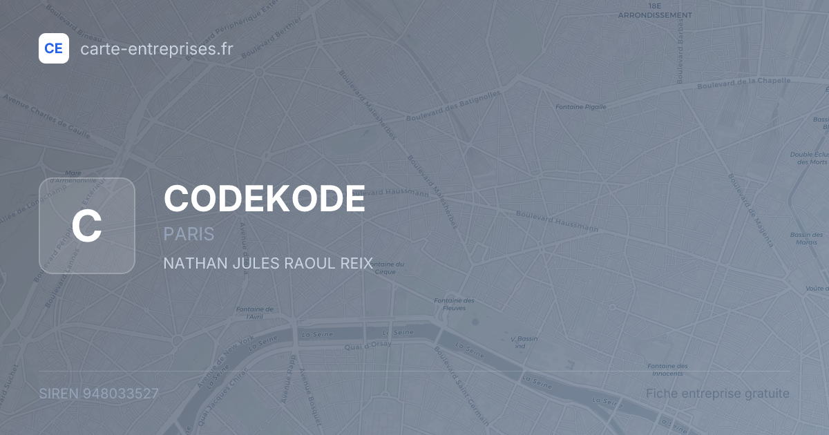 CODEKODE — 948033527 — fiche entreprise