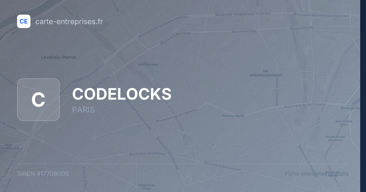 CODELOCKS — 417708005 — fiche entreprise